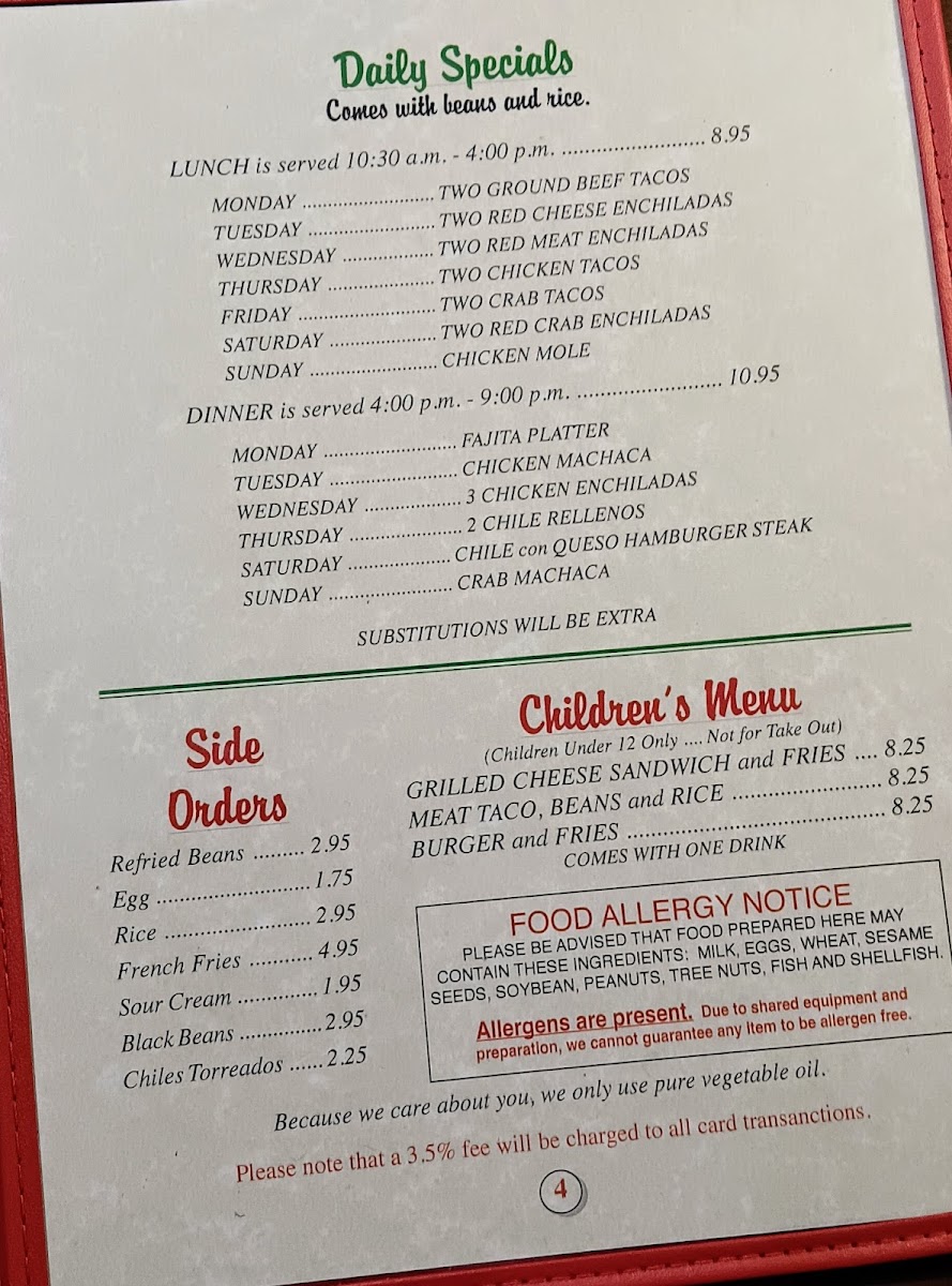 Kiki's Mexican Restaurant Menu - Image 2