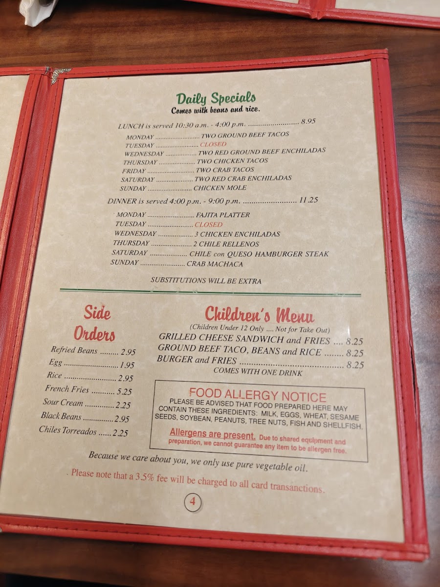 Kiki's Mexican Restaurant Menu - Image 3