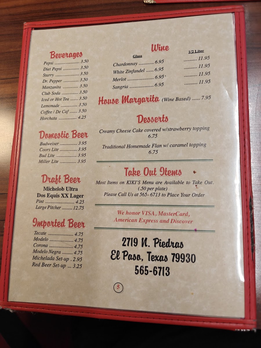 Kiki's Mexican Restaurant Menu - Image 5
